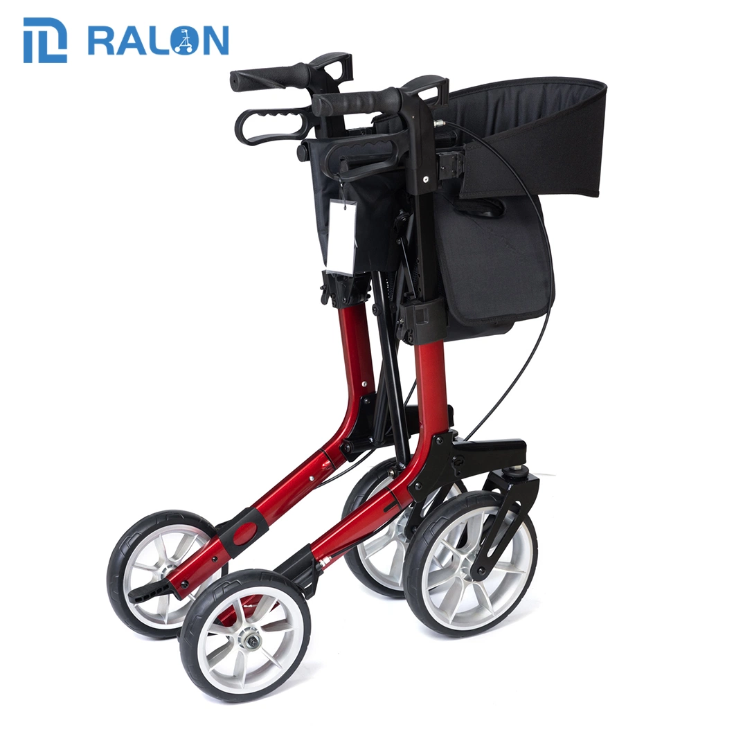 The Newest Style Four Wheels Walking Rollator with Shopping Bag Convenient Sitting