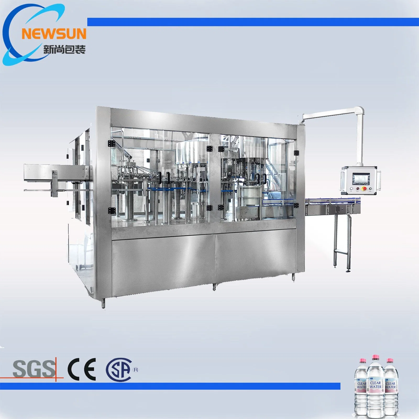 Complete Automatic Energy Drink Mineral Pure Water Washing Filling Capping Machine Line for Red Bull Bottle Wrapping Sealing machinery Price