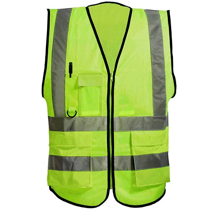 Logotipo personalizado Hi Vis Tops uniforme de la construcción de la seguridad reflectantes Chaleco de seguridad para el saneamiento de los trabajadores