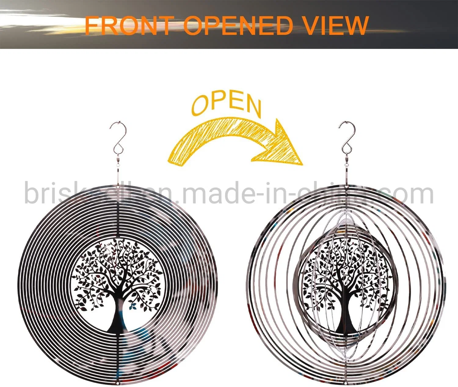 Wind Spinner 3D Stainless Steel Indoor Outdoor 10" Mirrored Stainless Steel