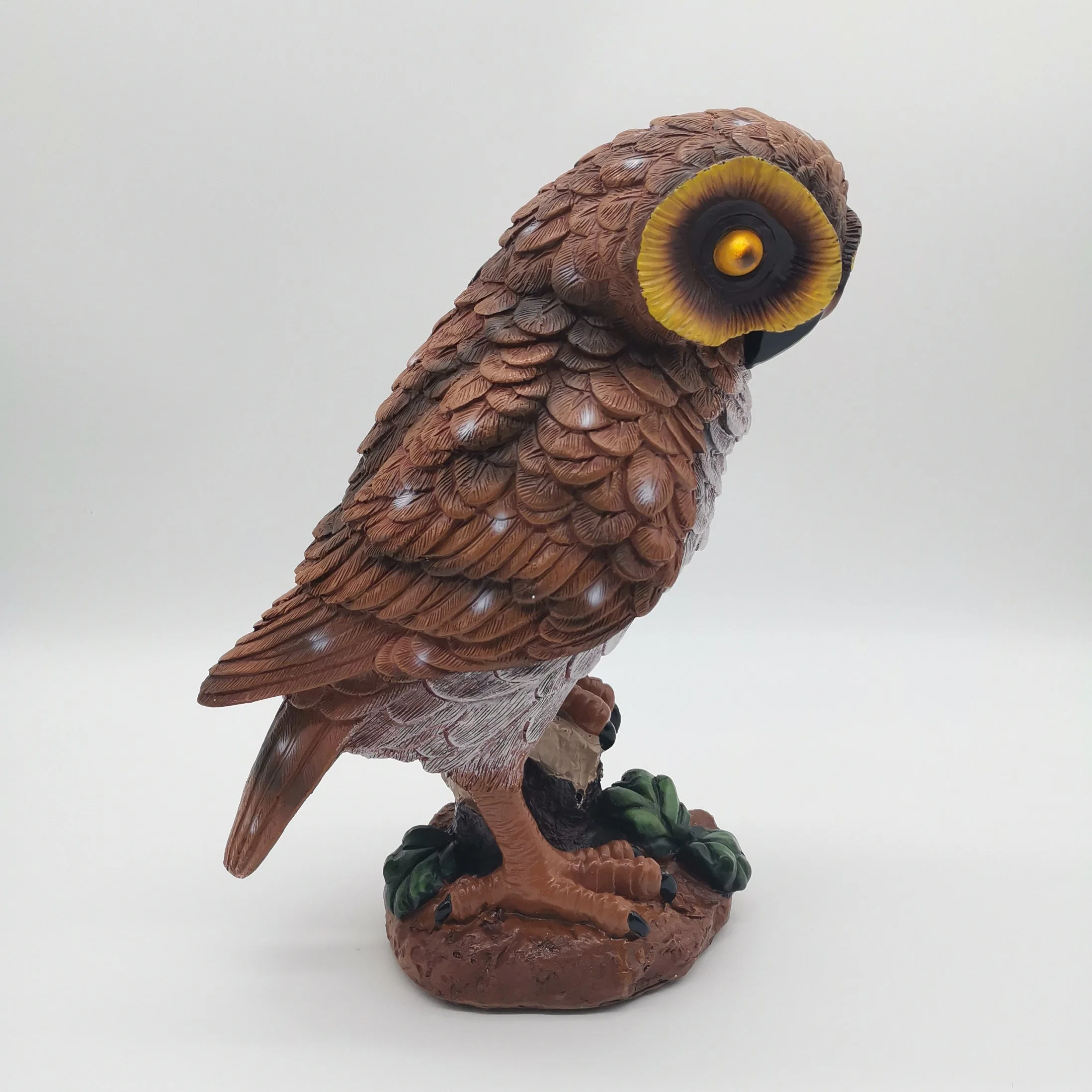 Polyresin Owl Sensor Light Garden Outdoor Decoration