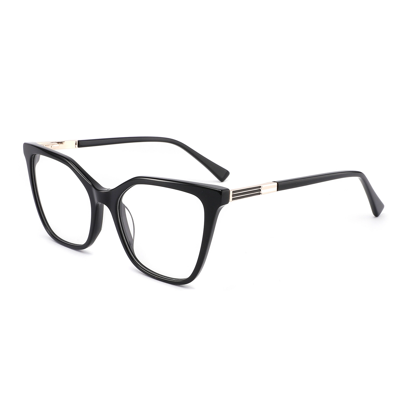 Modelo mais recente padrão de tartaruga Acatate Moda clássica Retro eyeglasses Women Primeiras molduras ópticas de acetato metálico