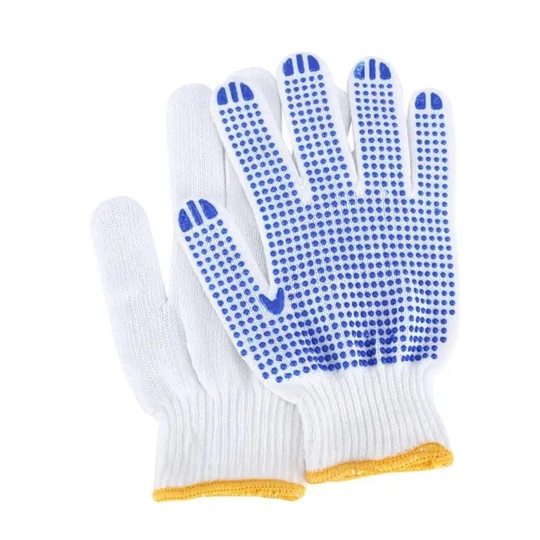 Wholesale/Supplier Labor Garden Industrial Work Safety Knitted Cotton PVC DOT Non-Slip Gloves