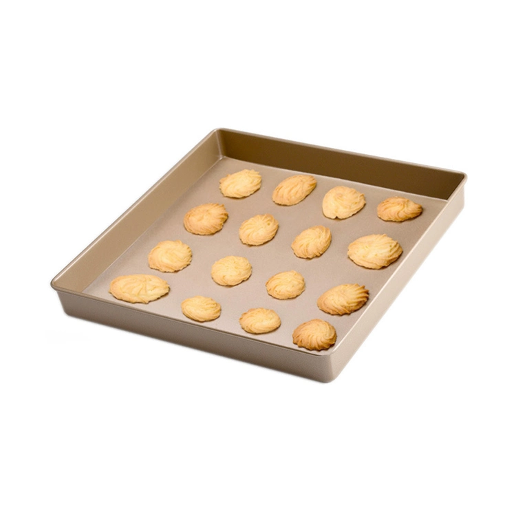 Bulk 11 Inch Gold Non Stick Coated Aluminium Square Cake Baking Tray Cookie Bread Biscuit Jelly Roll Cake Baking Tray