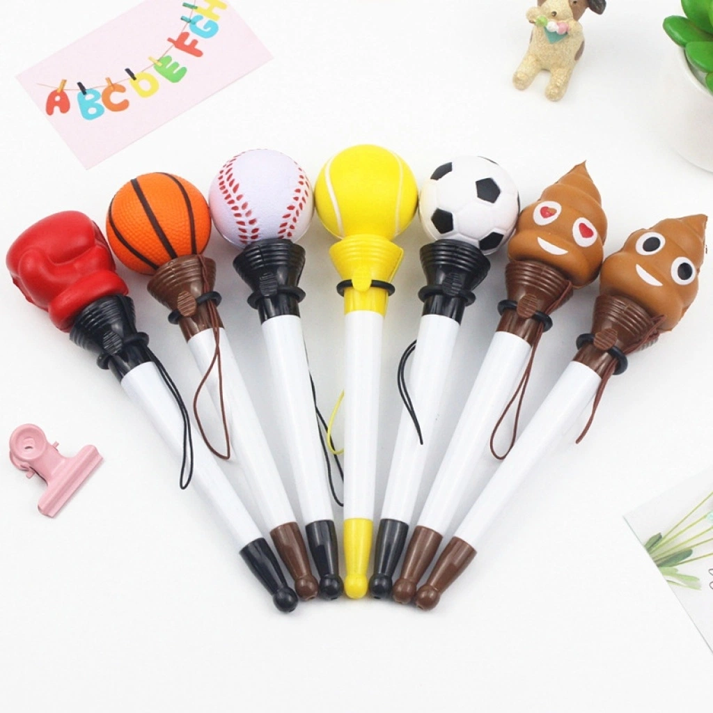 Creative Football Pinching Music Bouncing Ball Pen Lovely Ball Bouncing Pen Students Writing Pen