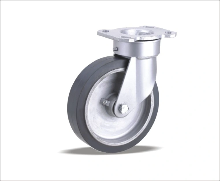 Top Quality Aluminum Core Swivel Caster with Elastic Rubber Wheels