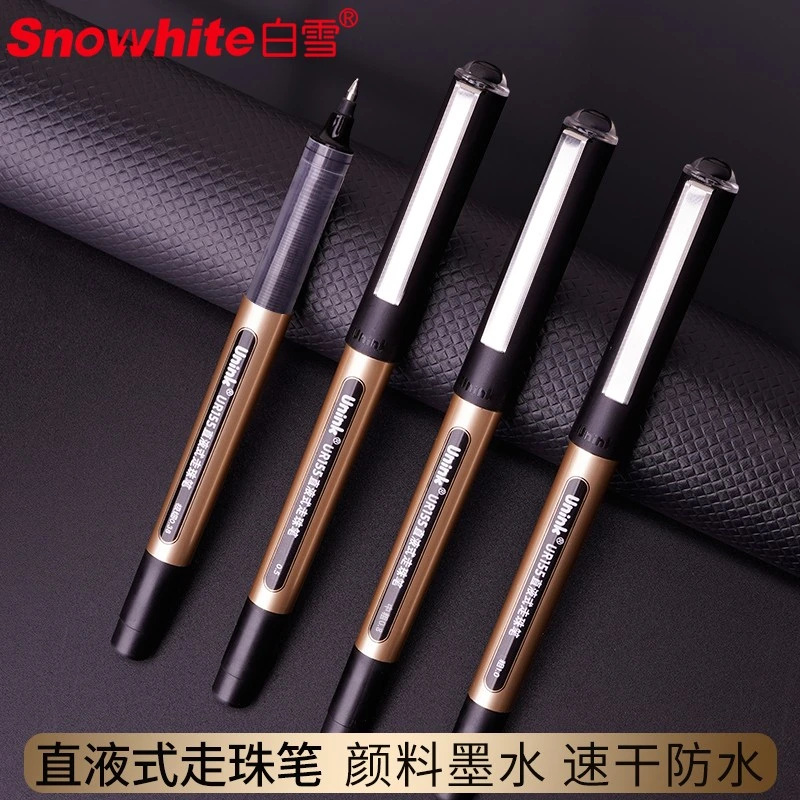 Office Supply Snowhite Rfree Ink System Roller Ball Pen Pigment for Files and Signature Sign Pen