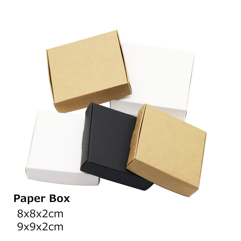 Cardboard Handmade Kraft Paper Boxes for Pizza Cupcake Package Gift Supplies Container Storage Boxes Accept Customized