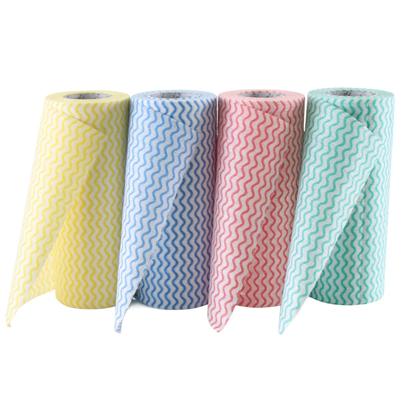 Eco Friendly Dish Washing Cloth Custom Biodegradable Spunlace Nonwoven Cellulose Paper Towel Roll