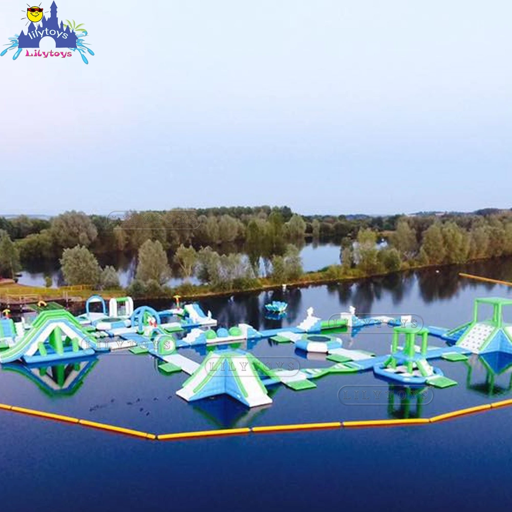 Venta caliente gigante inflables comerciales personalizadas Water Park, parque de atracciones inflables Custom