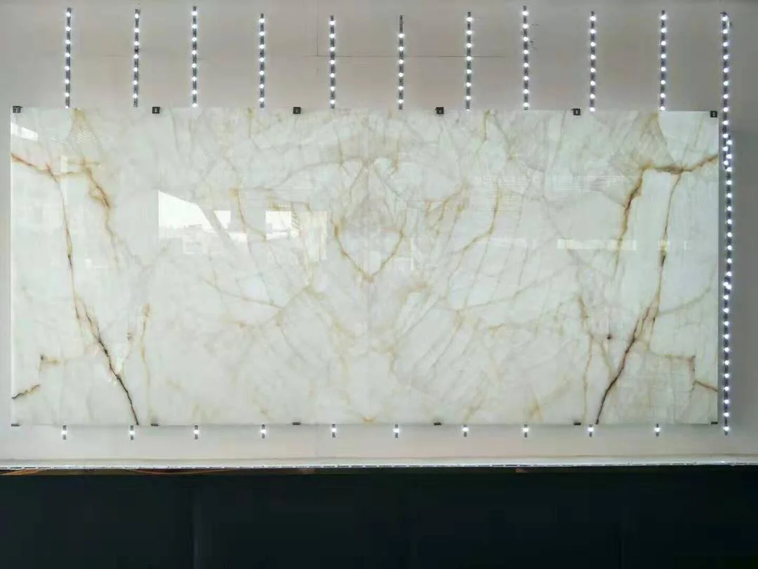 White Marble Stone Onyx Marble Slab Interior Floor Wall Tile