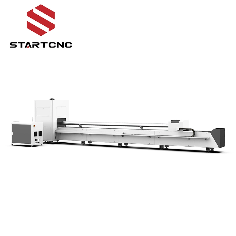 CNC Machine de découpe laser à fibre de tube métallique pour tuyau et plaque en acier.