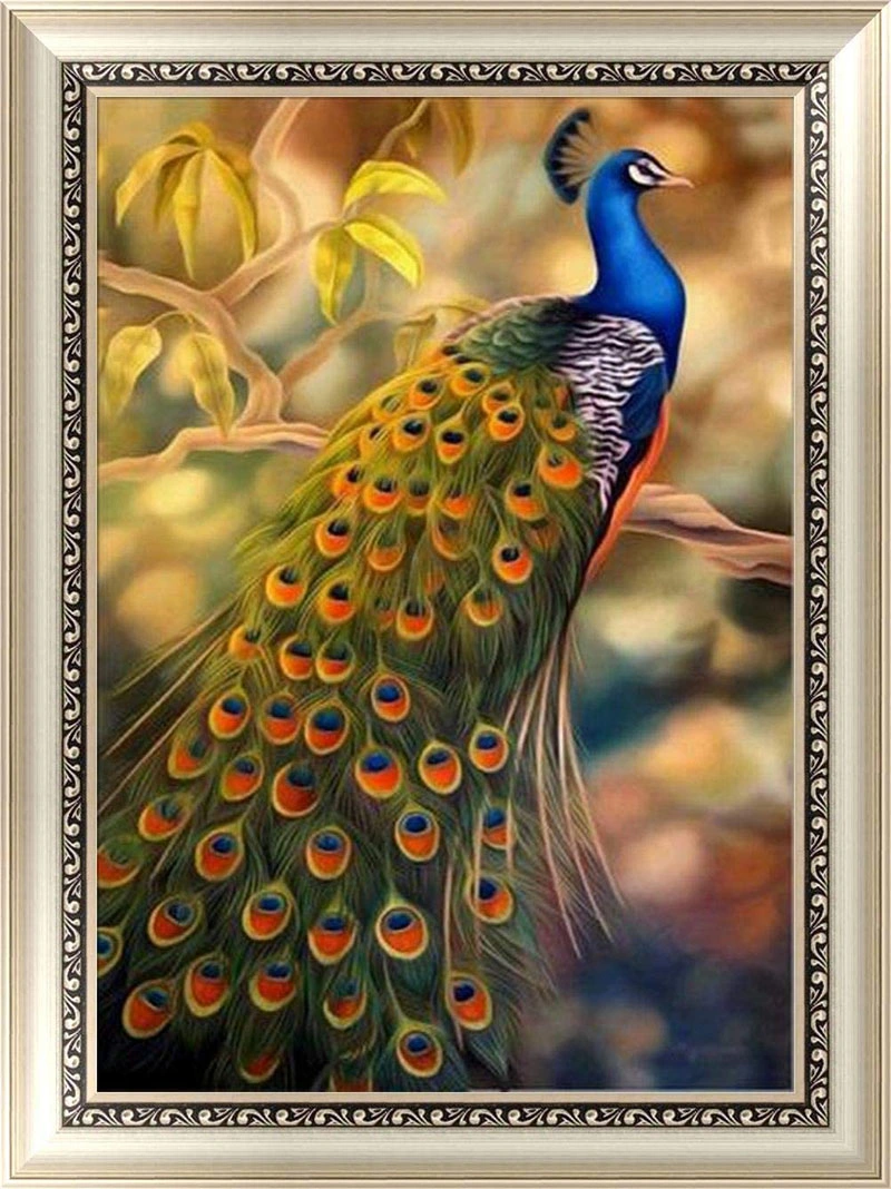 Hot Selling Popular Blue Peacock Oil Diamond Painting Studio Decoration