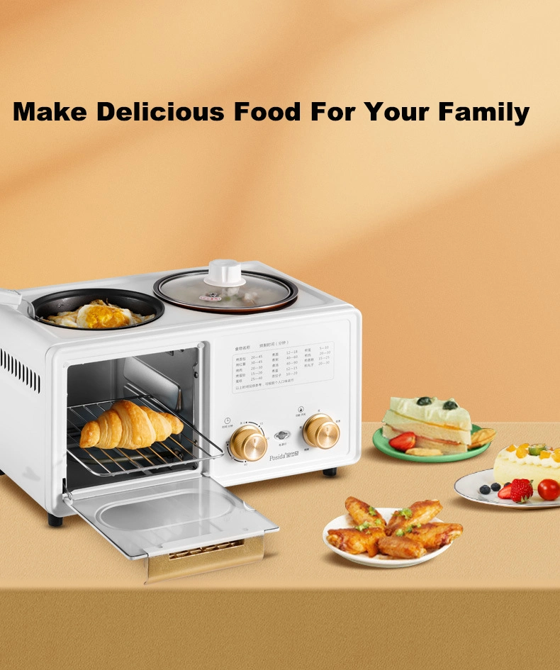 Home Appliances 3 in 1 Bread Baking Fry Breakfast Machine Maker