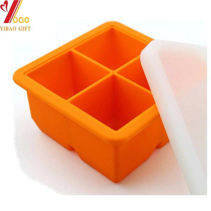 Large Size Custom Flexible BPA Free Silicone Ice Cube Trays for Kitchenware