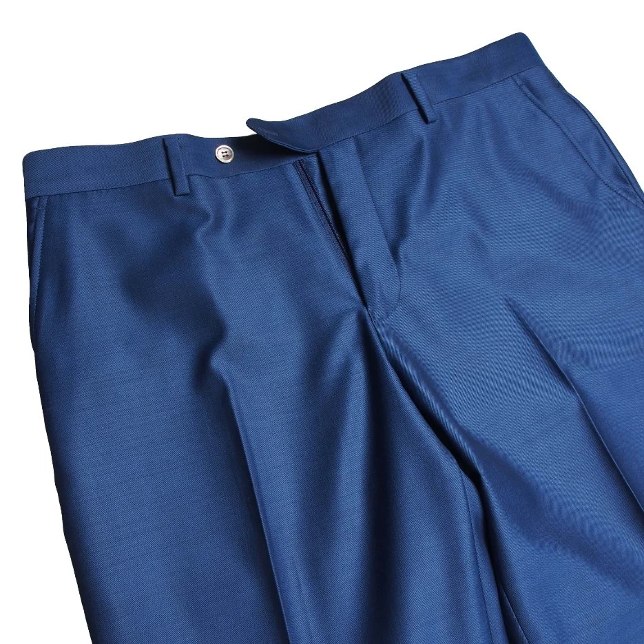 Wholesale/Supplier 100% Wool Blue Plain Single Breasted Suit Notch Lapel Office Suit