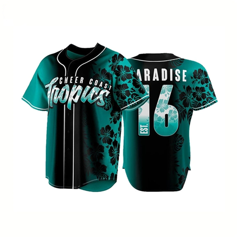 Polyester Sportswear atmungsaktive Baseball Shirts Fashion Sublimation Baseball Trikots für Männer