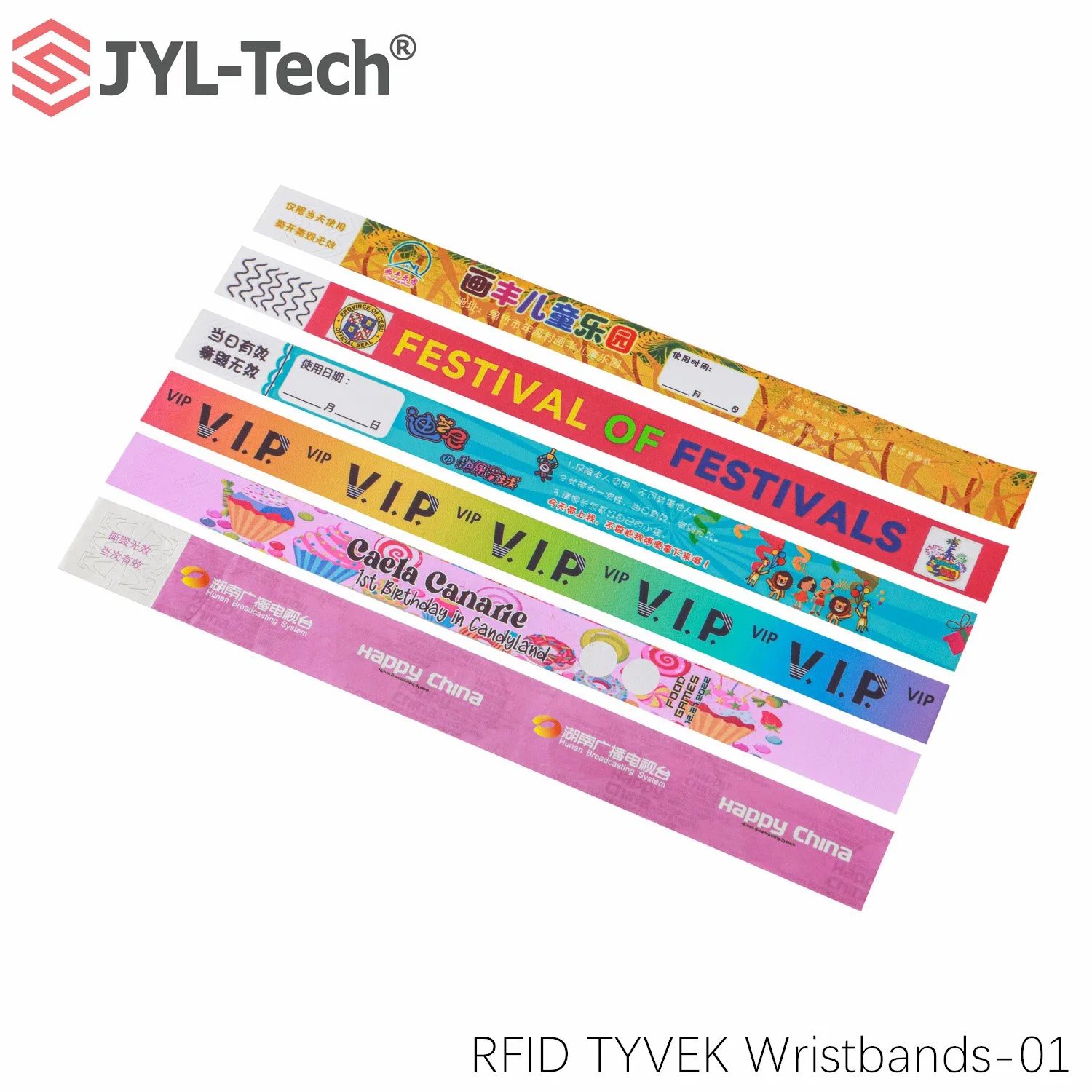 Customized UHF/Hf Disposable RFID Bracelet Tyvek Paper Wristband