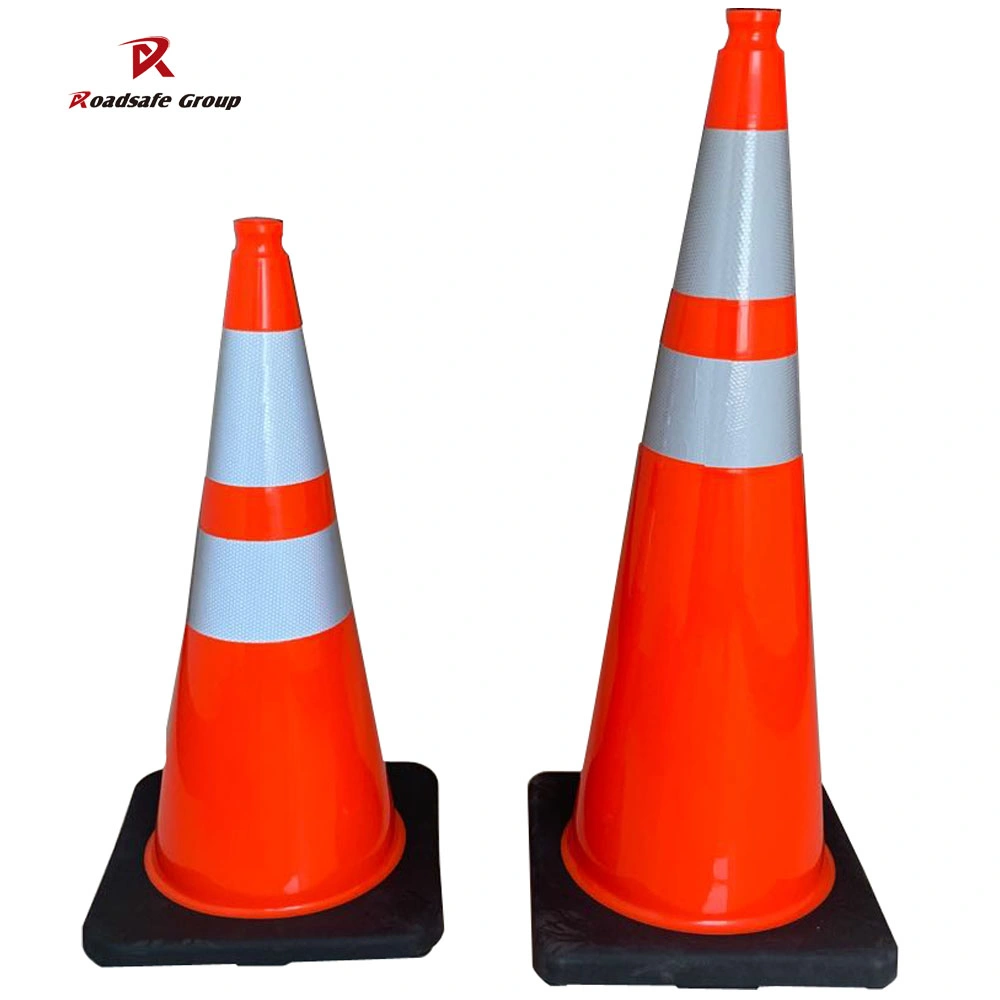 Traffic Safety 30/45/70/90cm Flexible Soft PVC with Rubber Base Cone