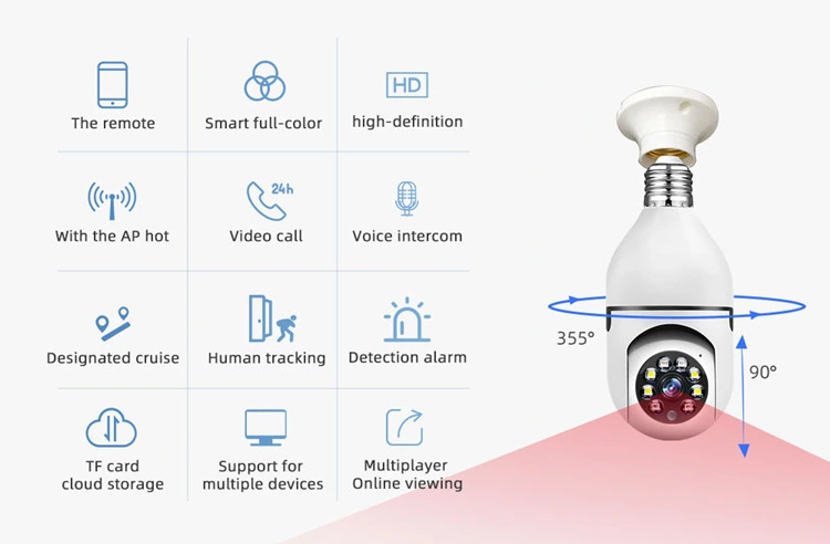 Surveillance Lamp Bulb 360 WiFi Smart Home Light Bulb Camera