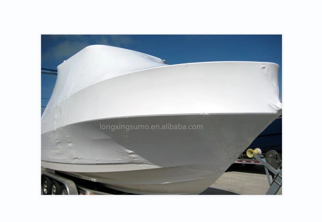 Longxing Directly Plastic PE Blue White Boat Shrink Wrap