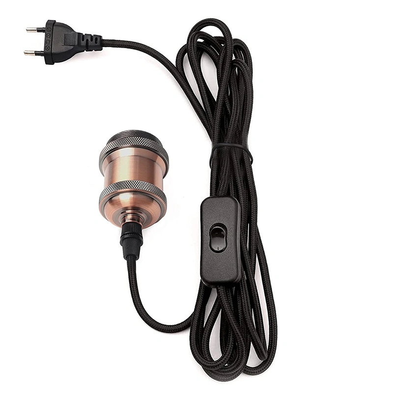 1 метр Plug-in на выключатель шнур в стиле ретро E26 E27 патрон лампы подвесной светильник для столовой кафе