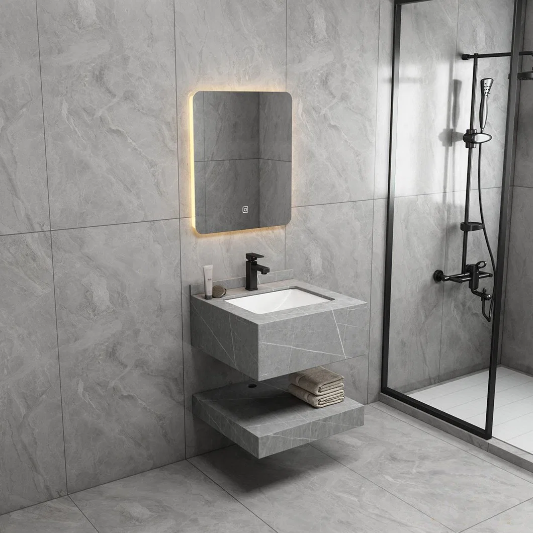 Lavabo moderno de cerámica pequeño cuarto de baño de pared Mount Marble Corner Mini tocador de baño