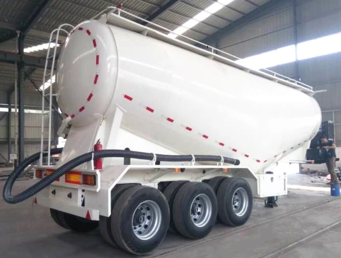 3 Axle 35m3 Powder Cement Tanker Semi Trailer Bulk Cement Tank Powder Material Transporter