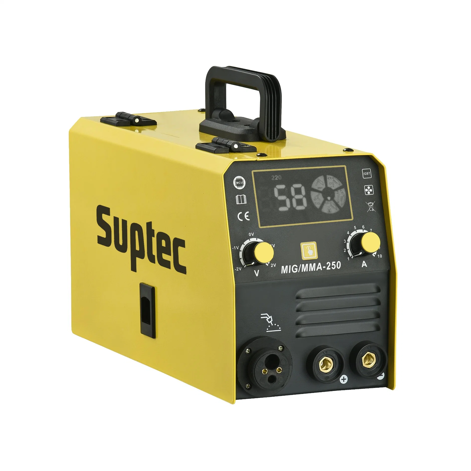 Suptec MIG-251 gran LCD Digital Gas No/ Gasless alambre de soldadura MIG de flujo de la máquina para uso doméstico fácil operar 120 un soldador