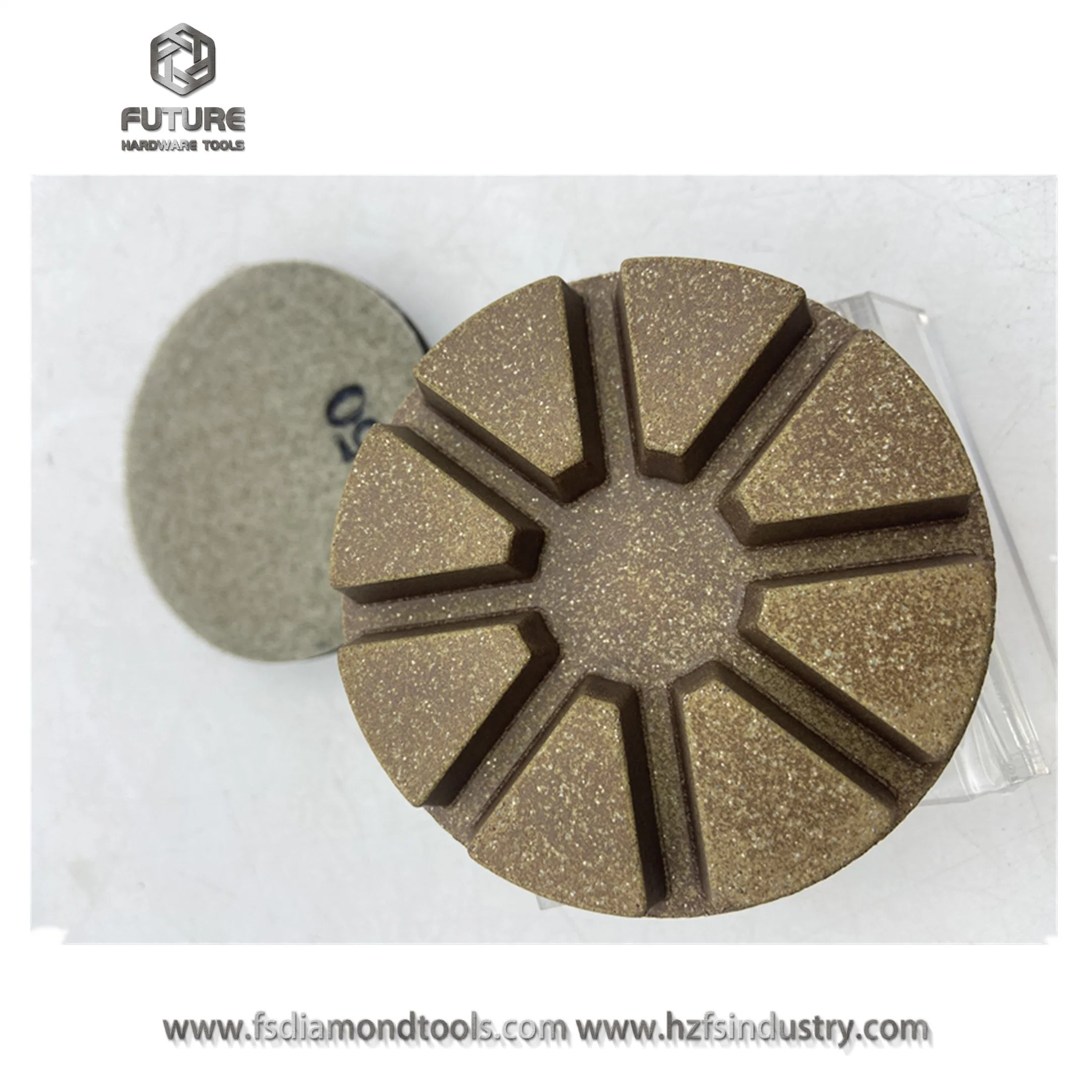 3" Abrasive Flexible Ceramic Pucks Hybrid Copper Resin Metal Bond Transitional Concrete Polishing Pads