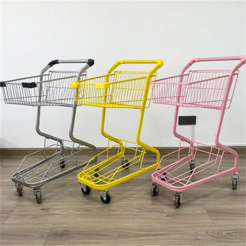 Hot Sale supermercado 2 níveis Shopping Trolley Carts