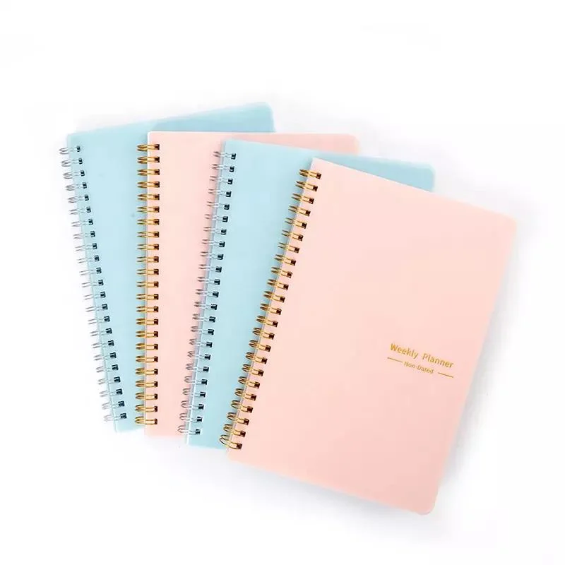 De impresión personalizados baratos en cantidades grandes de papelería escolar enlace enlazado de tapa dura el programa Planner un cuaderno de espiral5