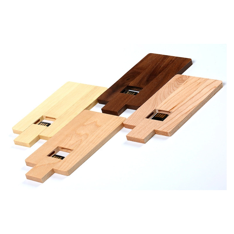 Tarjeta de crédito de madera de forma una unidad flash USB Pen Drive 8gb