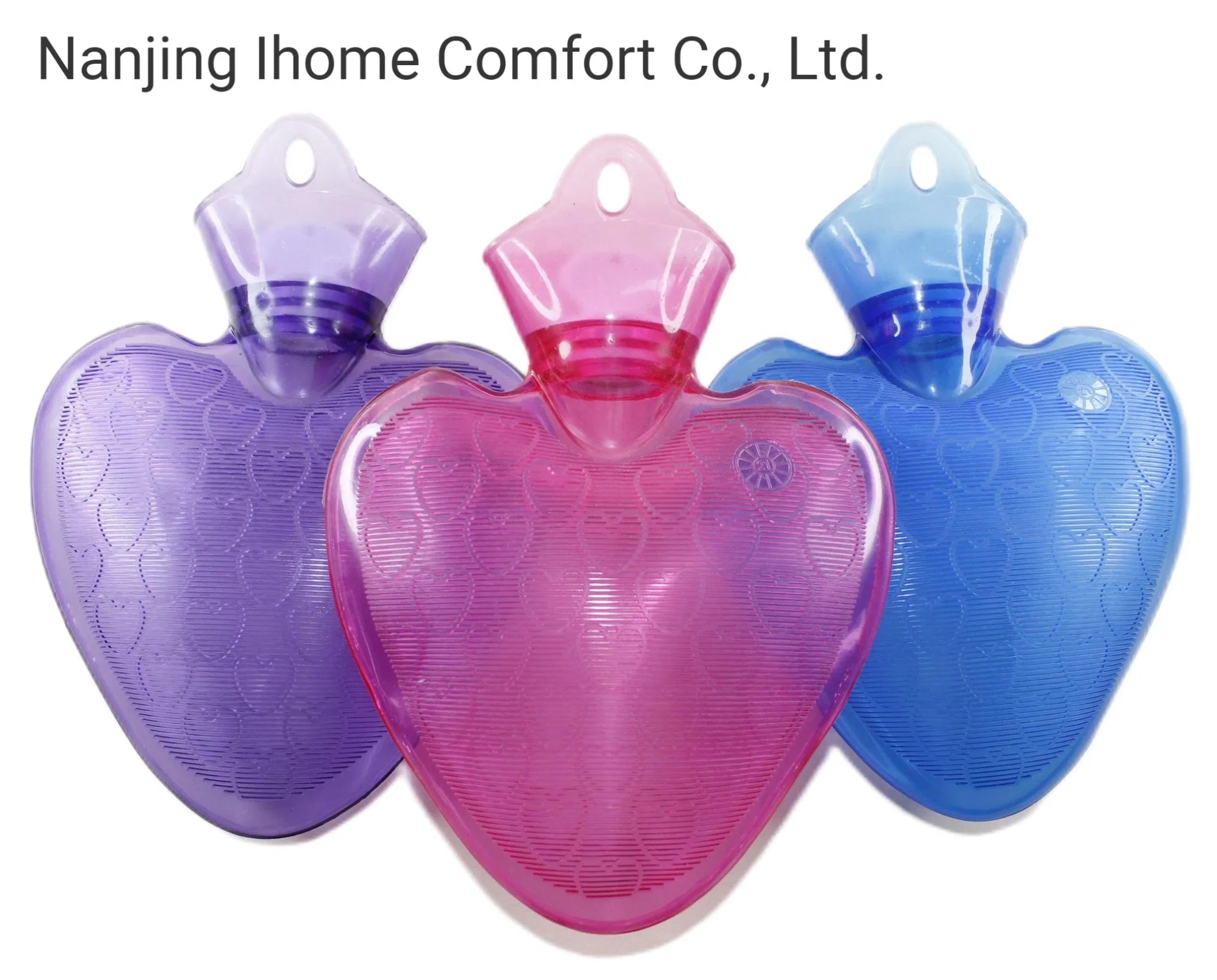 CE ISO Approved 1000ml PVC Heart Shape Hot Water Bottle Bag for Promotion Gift