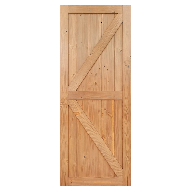 Stained Solid Knotty Pine Wood Sliding Barn Door for Kitchen Room