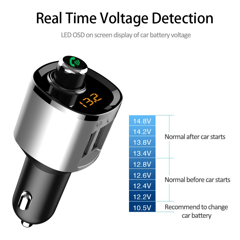 Stromversorgung Bluetooth FM Sender Auto Ladegerät Unterstützung MP3 Player