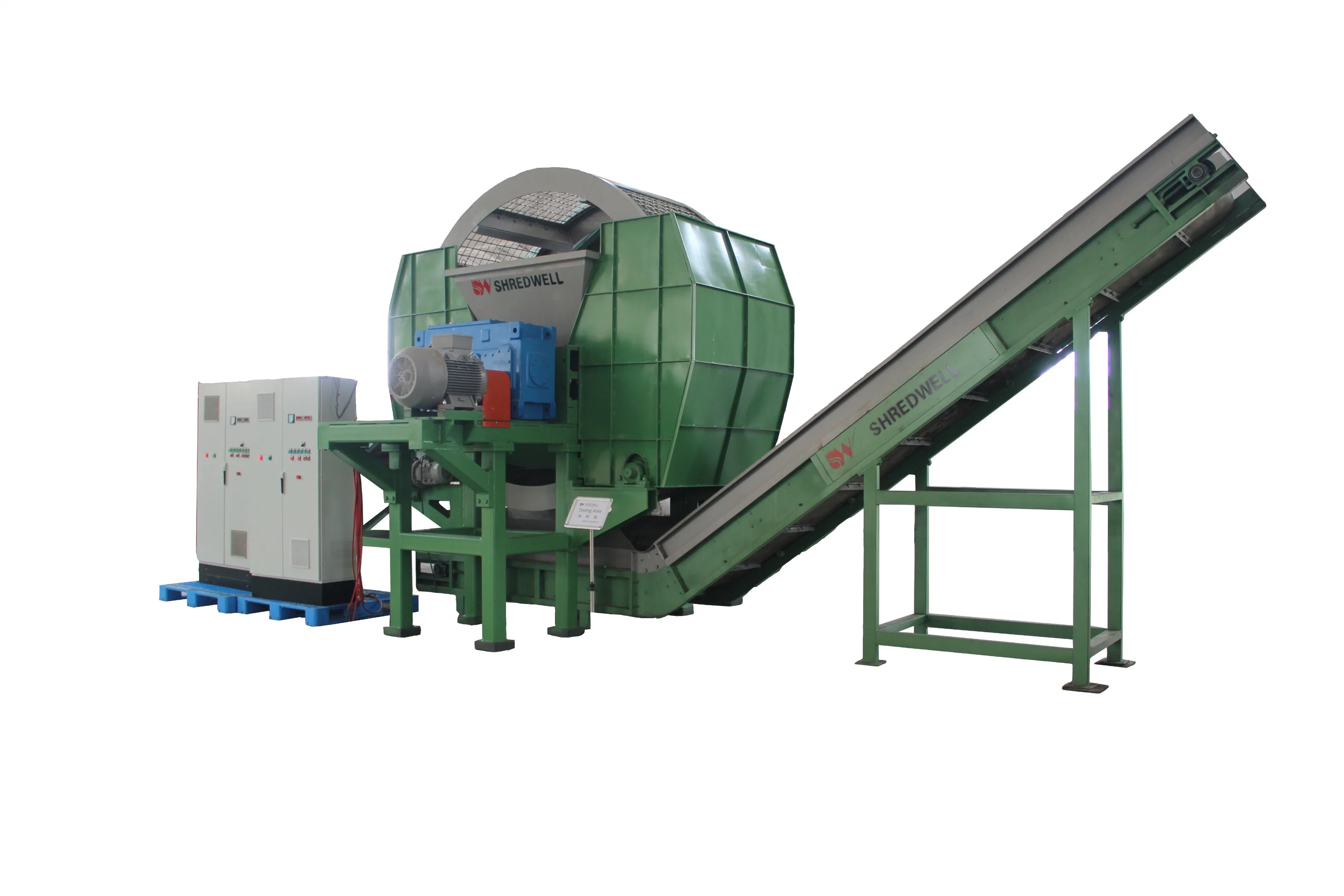 Tyre Recycling Crushing Shredders Machine Crusher Prices Double Shaft Tire Recycle Plant for Cement Manufacturing/Pulp/Paper Facilities