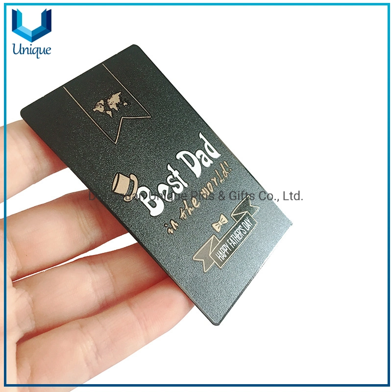 OEM Factory Wholesale/Supplier Stainless Steel Matte Finshing Black Metal Card, Souvenir Metal Gift Card, Custom Design Business Card