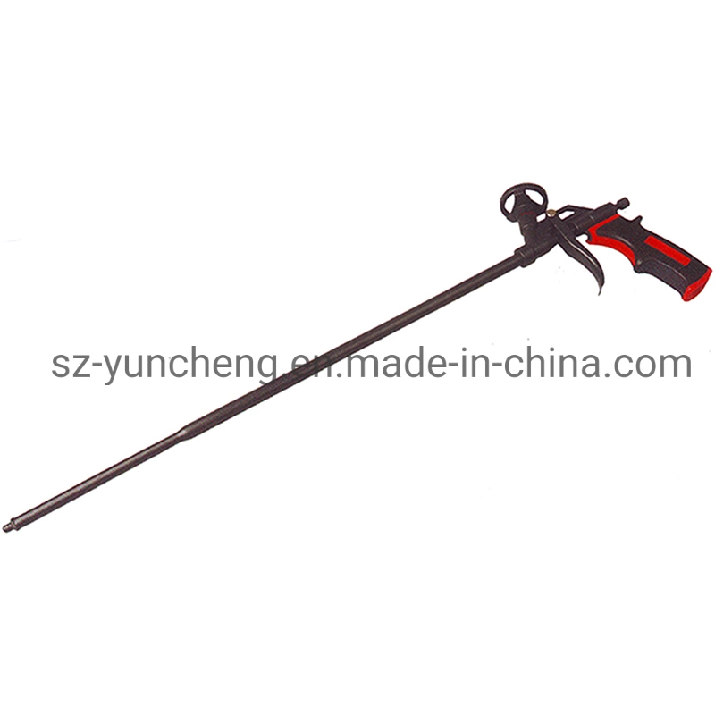 Entire Metal Surface PTFE Coating Foam Gun with 500mm Long Barrel for Special Purpose, All Purpose Long Barrel Spray Foam Dispensing Gun with Rubber Handle