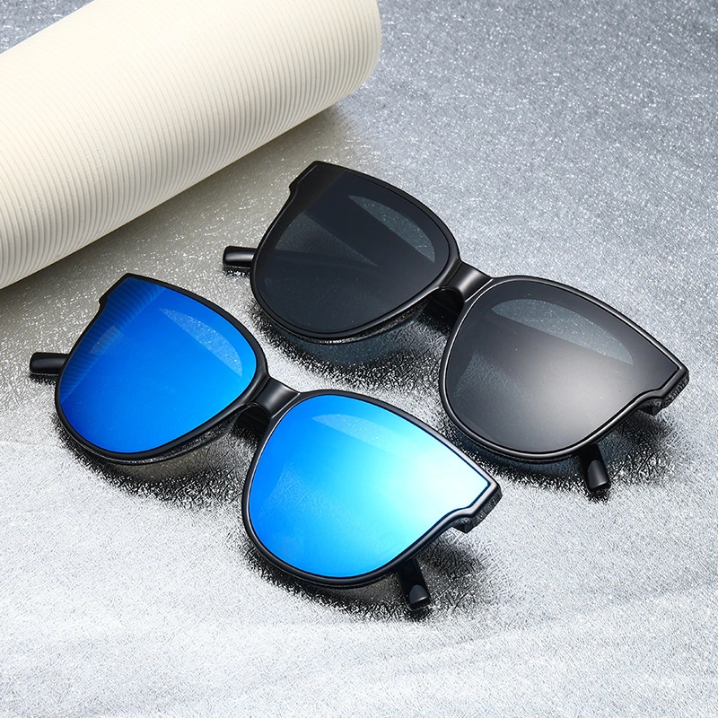 Mirrored and Polarized Flat Lens Cat Eye Sunglasses with Lightweight PC Frame