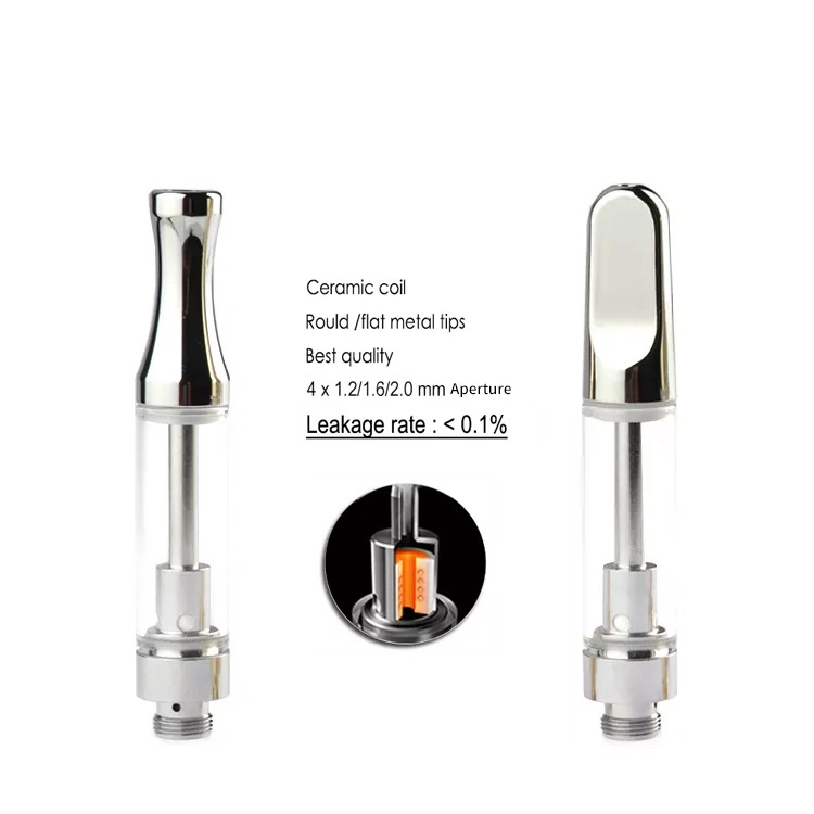 Vente en gros, cône égouttoir en métal, 0,5ml/1ml, bobine céramique pour réservoir d'huile Cartouche 510 à visser dans la cartouche vide E-CIG