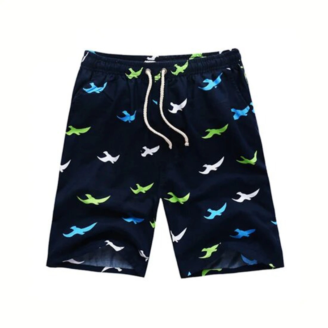 Custom Men's Fashion Print Drawstring Waist Swimwear OEM Trunks Beach Shorts