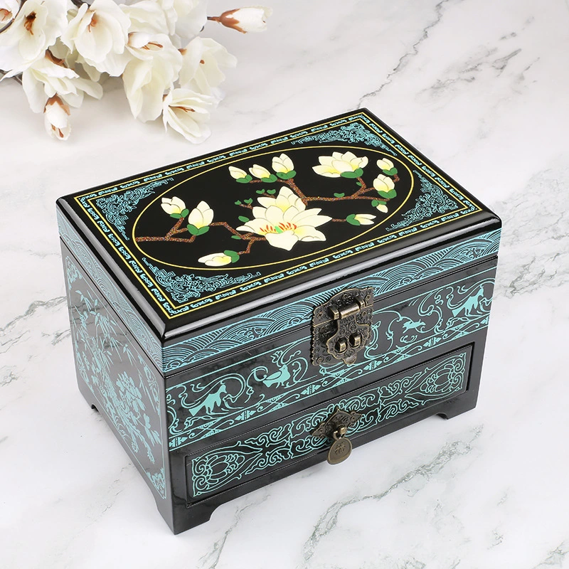 Étui de rangement de bijoux simple Doble de style ancien dressing chinois Box