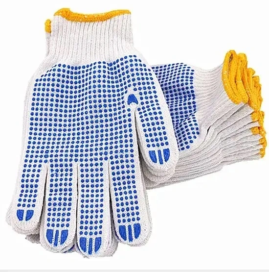 Wholesale/Supplier Labor Garden Industrial Work Safety Knitted Cotton PVC DOT Non-Slip Gloves