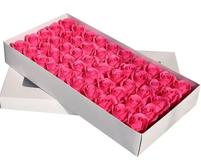 Délicat apparence savon boîte emballage 50PCS Rose savon fleur cadeau Savon fleurs pour la fête de la mère S anniversaire cadeau savon fleurs Coffret cadeau pour promotion