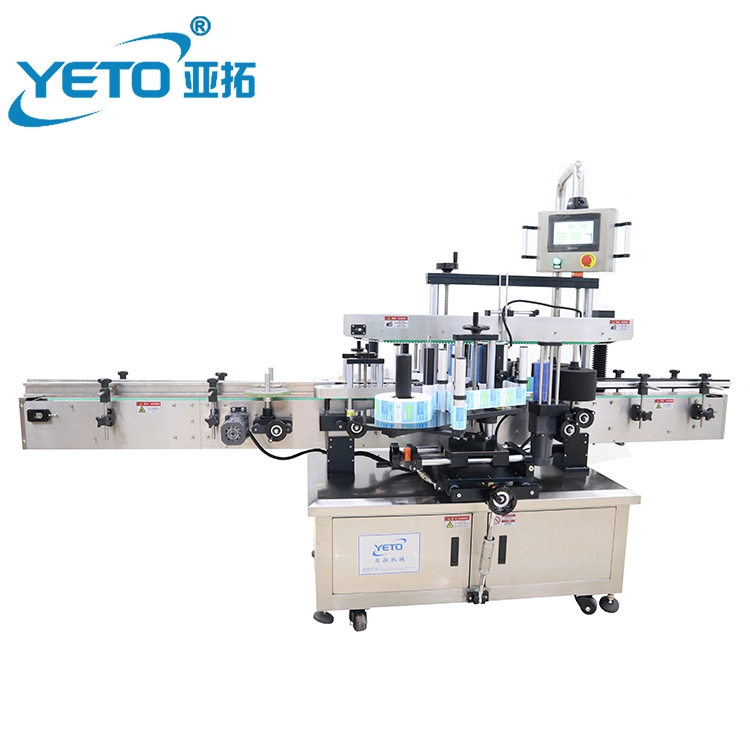 Automatic Double Sizes Cosmetic Food Plastic Round Flat Bag Bottle Jar Can Sticker Label Machine High Speed Conatiner Labeling Machinery Equipment