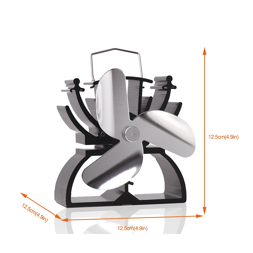 Mini ventilateur de cuisinière à bois à chauffage à combustion de bois écologique pour gaz/Pellet/ Poêle à bois avec argent