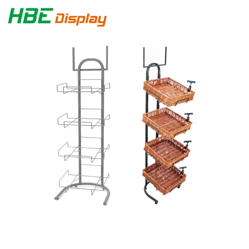 Grand espace rack de fil métallique Présentoir avec panier à pain