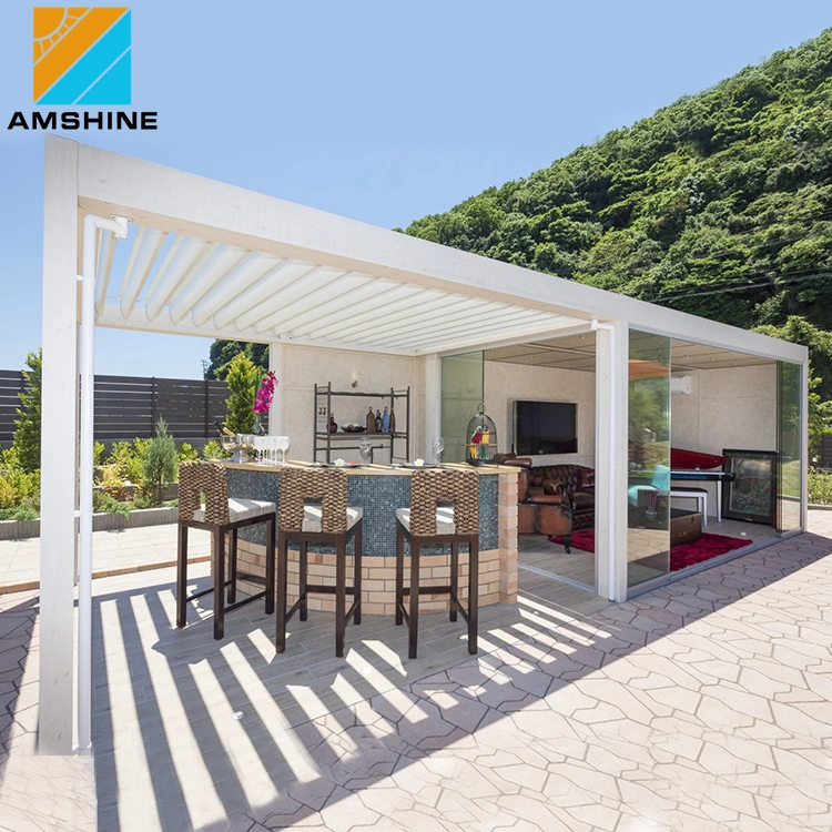 Wholesale/Supplier Easily Assembled Customized Modern Louvered Roof Aluminum Garden Pavilion Motorized Outdoor Gazebo Backyard Pergola Tent for Restaurant Villa