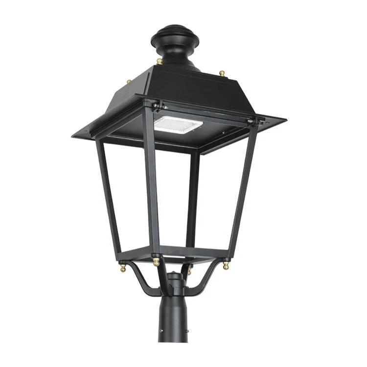 T-2650 alumínio fundido, luz superior em poste LED, 30 W, 40 W, 60 W. Candeeiro de montagem em poste de iluminação de jardim de 80 W.